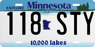 MN license plate 118STY