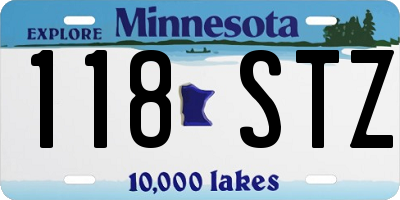 MN license plate 118STZ