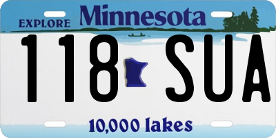 MN license plate 118SUA