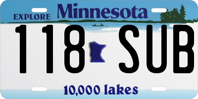 MN license plate 118SUB