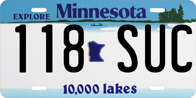 MN license plate 118SUC