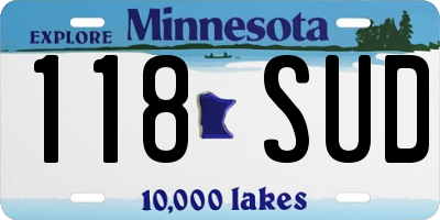 MN license plate 118SUD