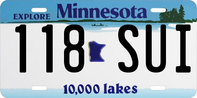 MN license plate 118SUI