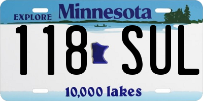 MN license plate 118SUL