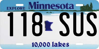 MN license plate 118SUS