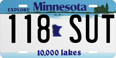 MN license plate 118SUT