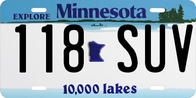MN license plate 118SUV