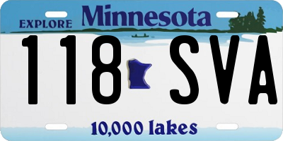 MN license plate 118SVA