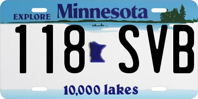 MN license plate 118SVB