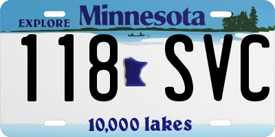 MN license plate 118SVC