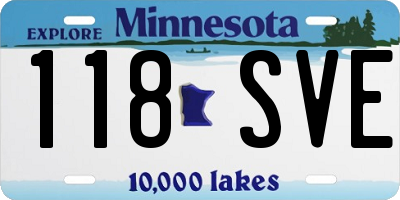 MN license plate 118SVE
