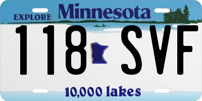 MN license plate 118SVF
