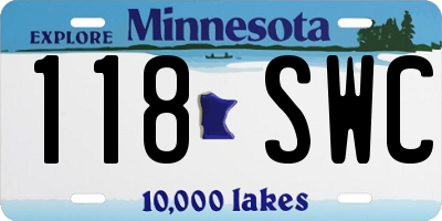 MN license plate 118SWC