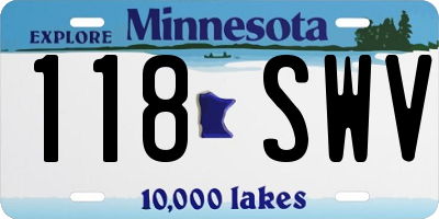 MN license plate 118SWV