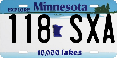 MN license plate 118SXA