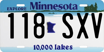 MN license plate 118SXV