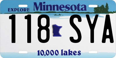 MN license plate 118SYA