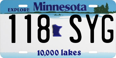 MN license plate 118SYG