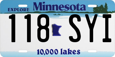 MN license plate 118SYI
