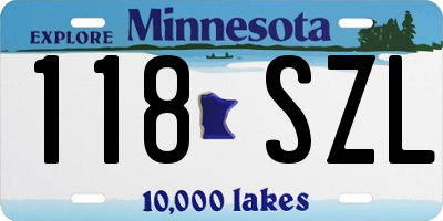 MN license plate 118SZL