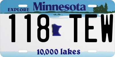 MN license plate 118TEW