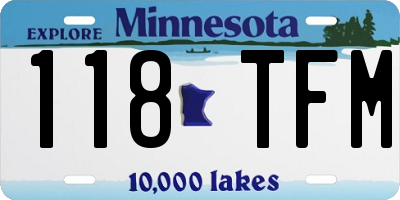 MN license plate 118TFM