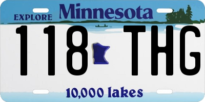 MN license plate 118THG