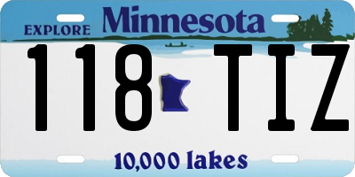 MN license plate 118TIZ