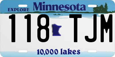 MN license plate 118TJM