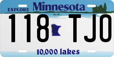 MN license plate 118TJO