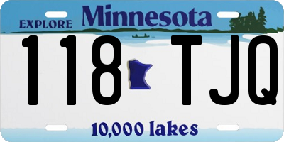 MN license plate 118TJQ