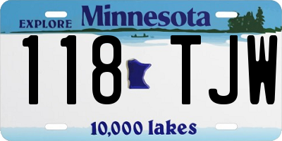 MN license plate 118TJW
