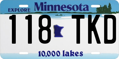 MN license plate 118TKD