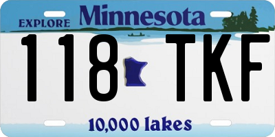 MN license plate 118TKF