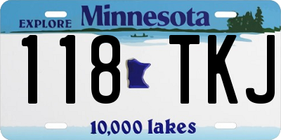 MN license plate 118TKJ