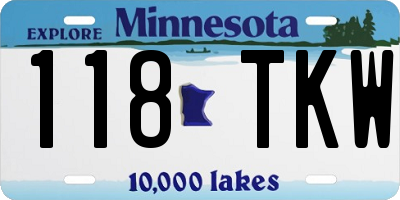 MN license plate 118TKW