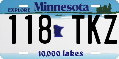 MN license plate 118TKZ