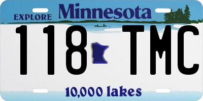 MN license plate 118TMC