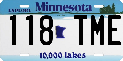 MN license plate 118TME