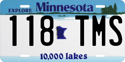 MN license plate 118TMS