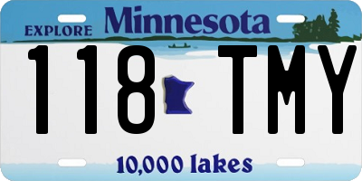 MN license plate 118TMY