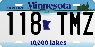 MN license plate 118TMZ