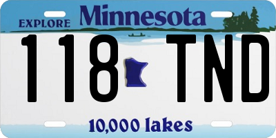 MN license plate 118TND
