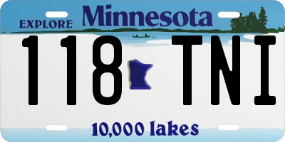 MN license plate 118TNI