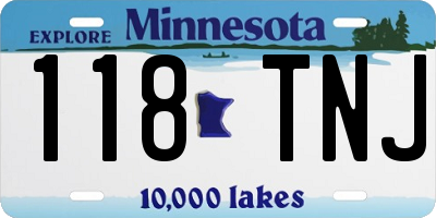 MN license plate 118TNJ