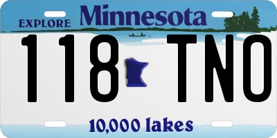 MN license plate 118TNO