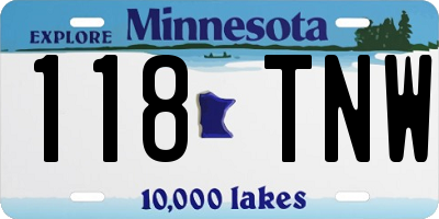 MN license plate 118TNW
