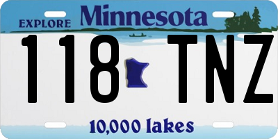 MN license plate 118TNZ