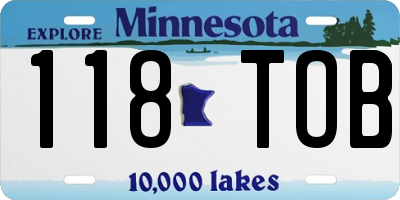 MN license plate 118TOB