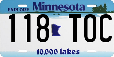 MN license plate 118TOC